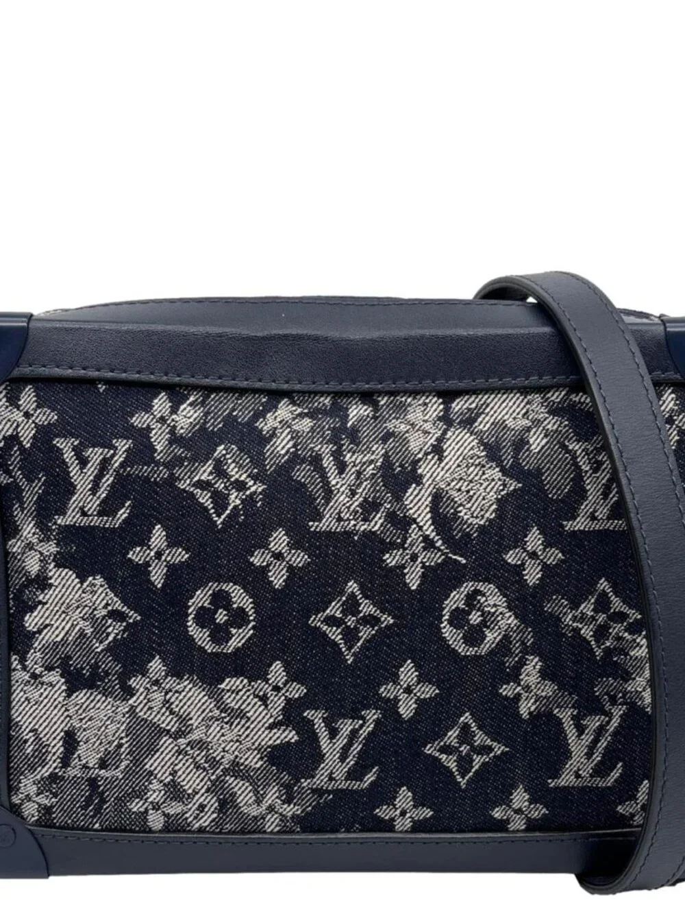 Louis Vuitton Soft Trunk Monogram Tapestry Canvas Crossbody Bag Navy Blue